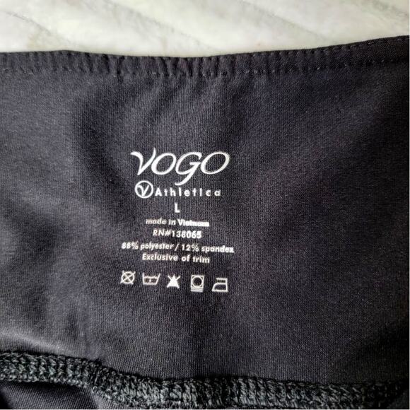 VOGO Athletica Black Laser Cut Active Leggings Women’s Size Large Yoga Pilates - Picture 6 of 6